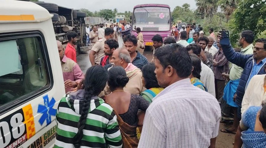 தொடர் விபத்து : சாலைக்கு கோடு போட்ட தர்மபுரி கலெக்டர், வேடிக்கை பார்த்த பொறுப்பு அமைச்சர் எம்.ஆர்.கே பன்னீர்செல்வம் - தி.மு.க ஆட்சியில் தொடரும் அவலம் !!!