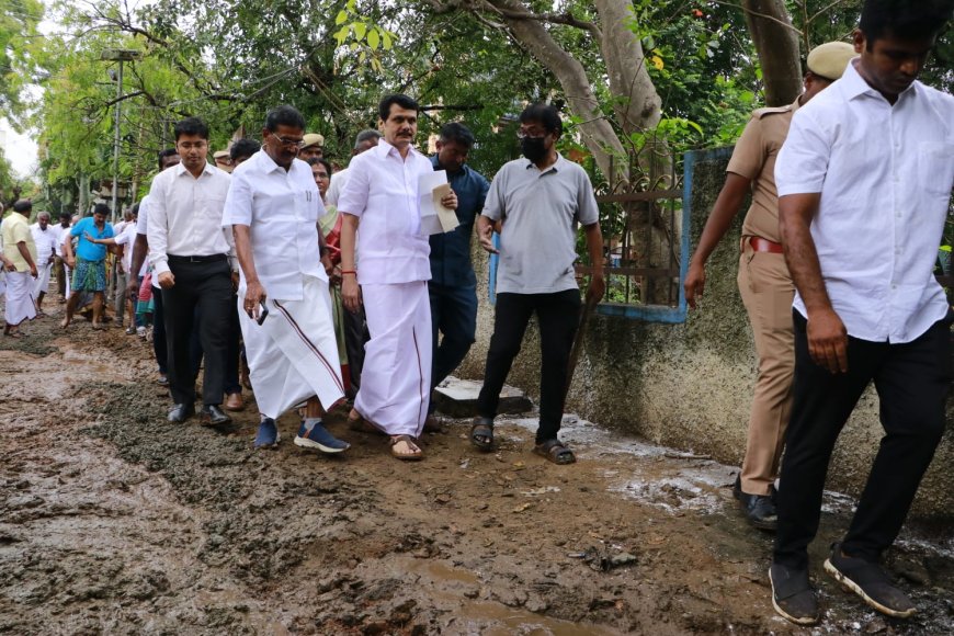 கோவையில் மழையால் பாதிக்கப்பட்ட பகுதிகள் : மின்சாரத் துறை அமைச்சர் செந்தில் பாலாஜி ஆய்வு*