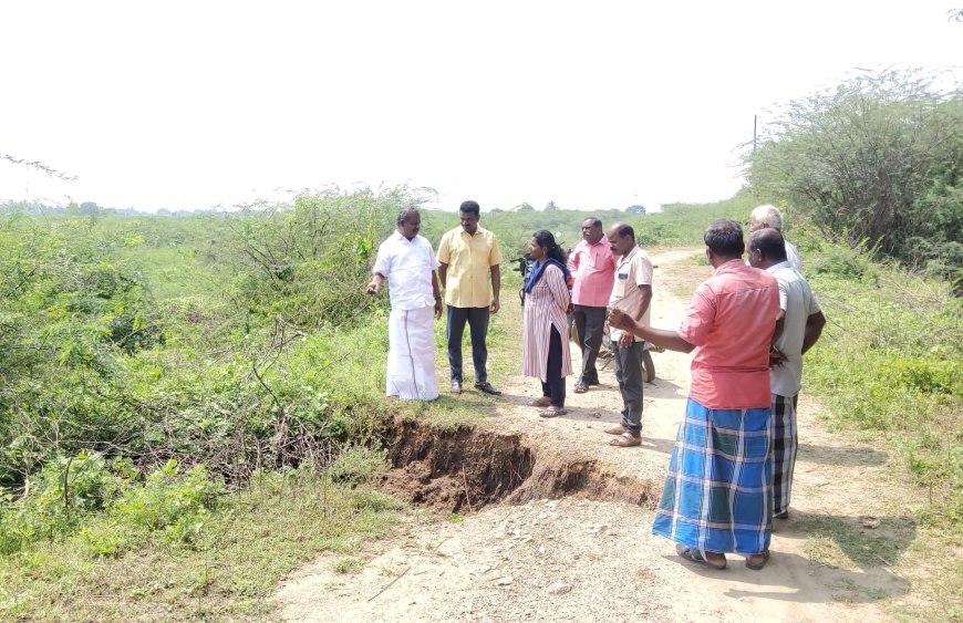 ஏரி கரை மண் அரிப்பு : உடனடியாக நடவடிக்கை எடுத்த தர்மபுரி சட்டமன்ற உறுப்பினர் !!!